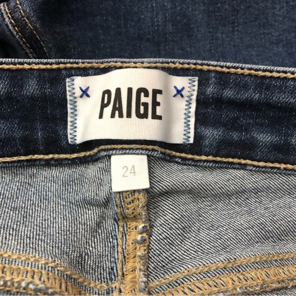 PAIGE Hoxton Ankle Peg High Rise Released Fray Hem Jeans Sz 24 - Picture 9 of 10